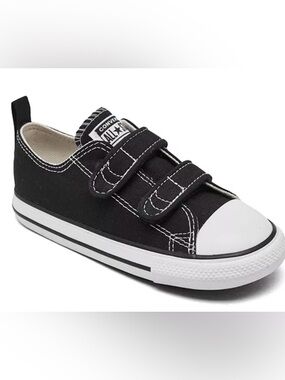 Converse Black Low-Top Velcro Kids Sneakers